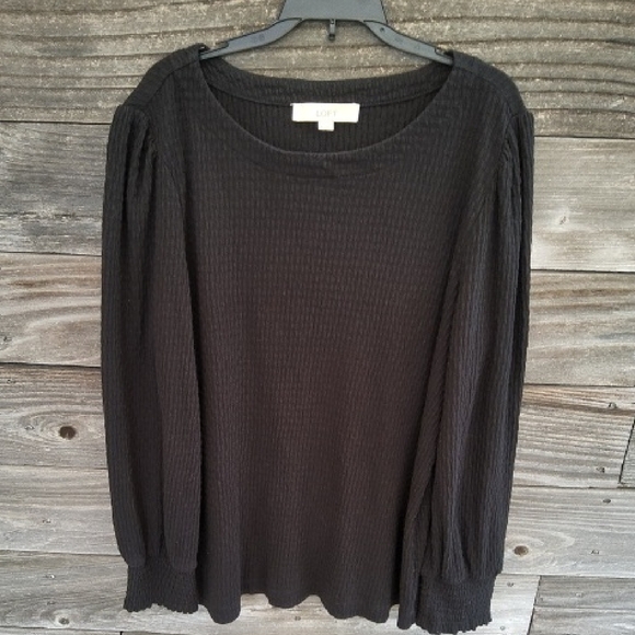 LOFT Black Textured Women's Top Size XL - Picture 1 of 6